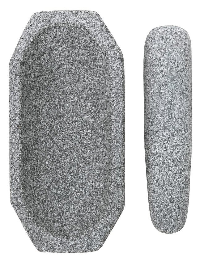 EZAHK Kalvam Stone Mortar and Pestle Set,Masher, Khalbatta, Kharal, Musal,for Kitchen, Home, Herbs and Spices (7 inch Grey) - Image 4